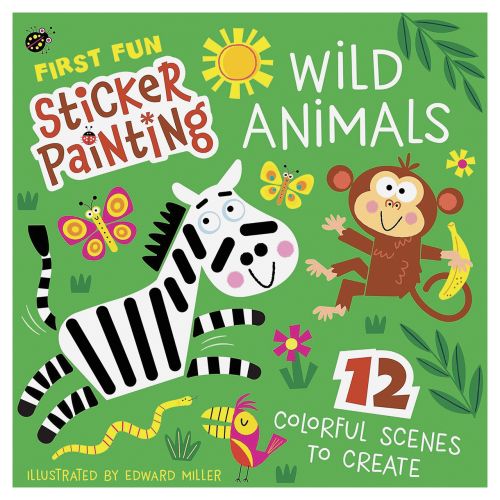 First Fun Sticker Painting Book - Wild Animals
