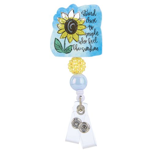 Shaker Reels Badge Reel - Stand Close to People Who Feel like Sunshine
