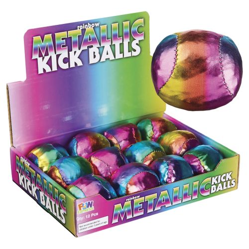 Mini Rainbow Metallic Hacky Sack Kick Balls