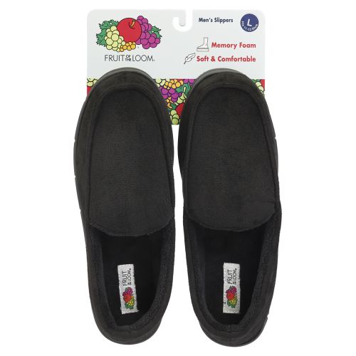 Fruit of the Loom Mens Microsuede Memory Foam Slippers