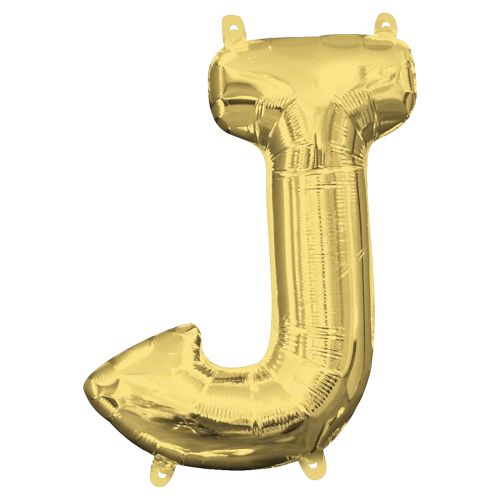Gold Letter Foil Balloon - J