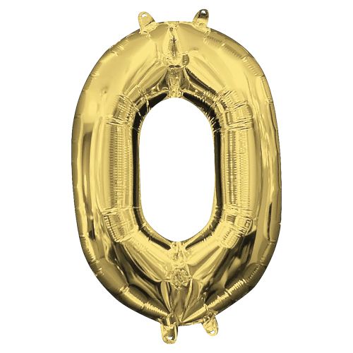 Gold Number Foil Balloon - 0