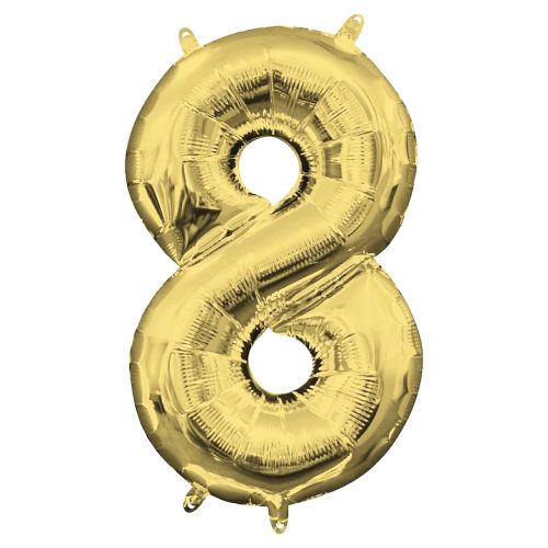 Gold Number Foil Balloon - 8