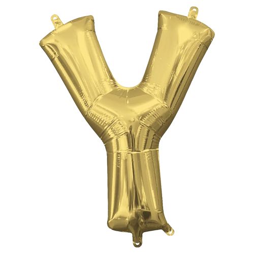 Gold Letter Foil Balloon - Y