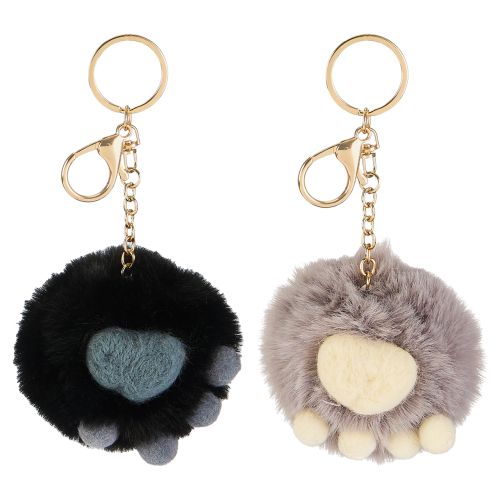 Plush Paw Print Purse Charm & Keyring