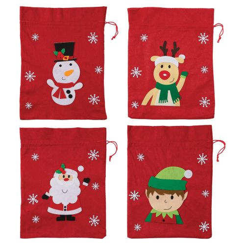 Felt Christmas Friends Drawstring Bag