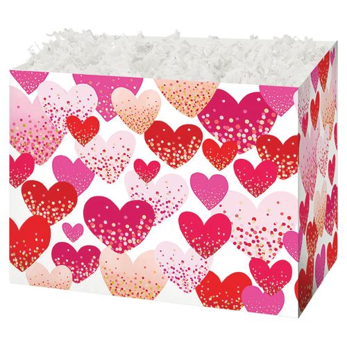 Gift Basket Box - Confetti Hearts - Large