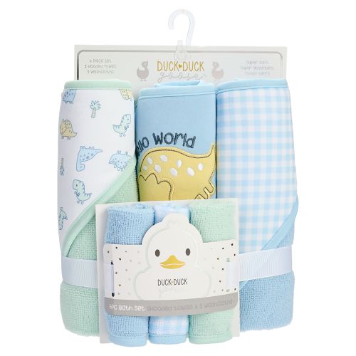 6-Piece Hooded Towel & Washcloth Set - Blue