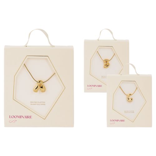 18-Karat Gold-Dipped Bubble Initial Necklace