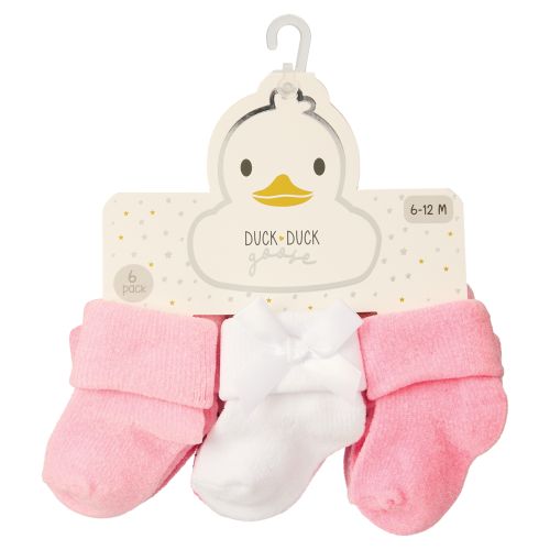 6-Pair Super Soft Baby Sock Set - Pink