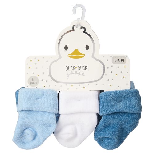 6-Pair Super Soft Baby Sock Set - Blue