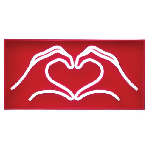 Heart Hands Neon Tabletop Sign
