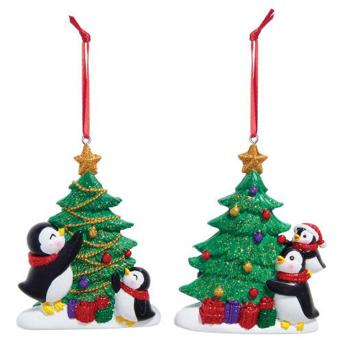 Penguins Decorating Tree Ornaments
