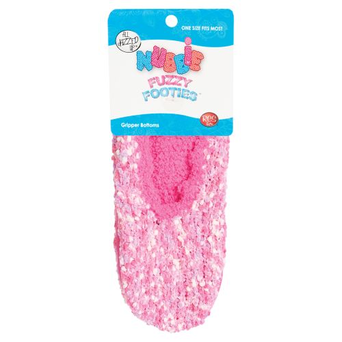 Nubbie Fuzzy Footies with Gripper Bottoms - Pink