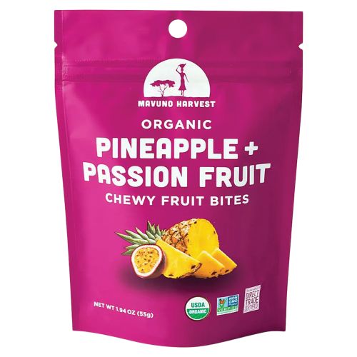 Mavuno Harvest Organic Chewy Fruit Bites - Pineapple & Passion Fruit