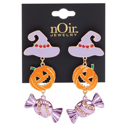 Halloween Earrings with Rhinestone Accents