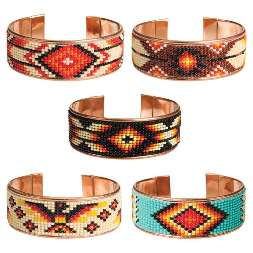 Copper Native American Style Bead Cuff