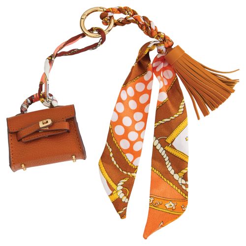 Scarf & Mini Purse Accessory Clip - Brown
