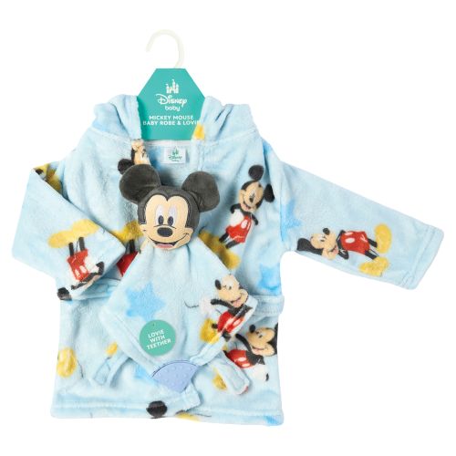2-Piece Baby Bathrobe & Lovey Teether - Mickey Mouse