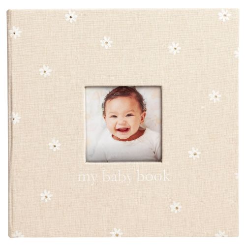Linen Memory Baby Book - Daisies