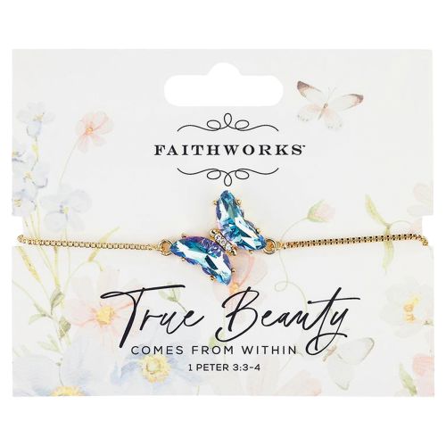 Faithworks True Beauty Butterfly Bracelet - Blue