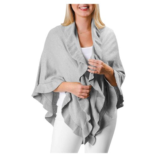 Women's Ruffle Wrap - Metallic Silver