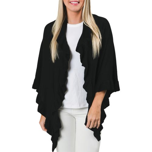 Women's Ruffle Wrap - Black