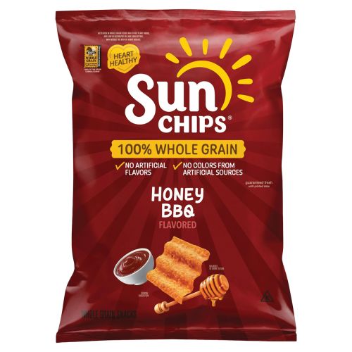 Sunchips Honey BBQ Whole Grain Snacks - Large Single Serving Size