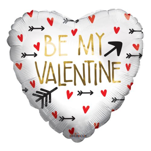 Be My Valentine Arrow Foil Balloon - Bagged
