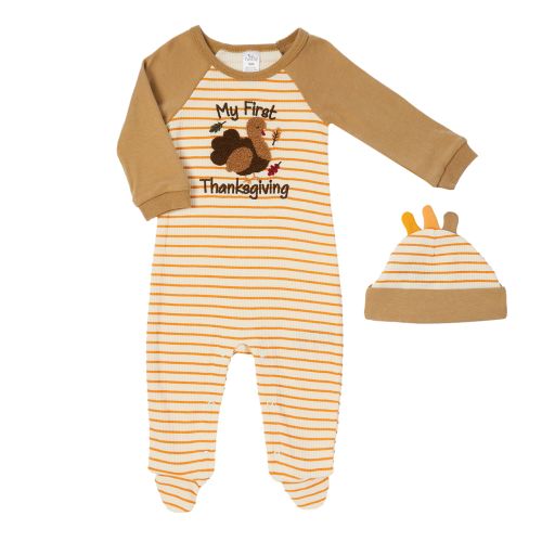 My First Thanksgiving Footie & Hat