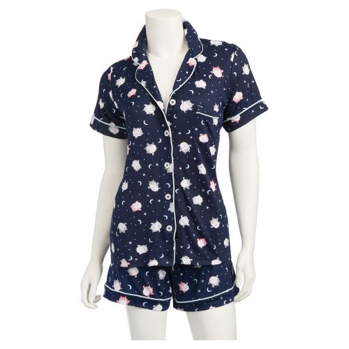 Women's Polysuede Sleep Short Set - Owl Print