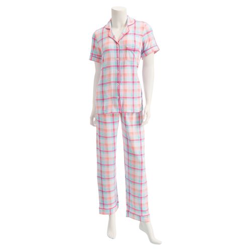 Women's Polysuede Pajama Set - Pink Plaid