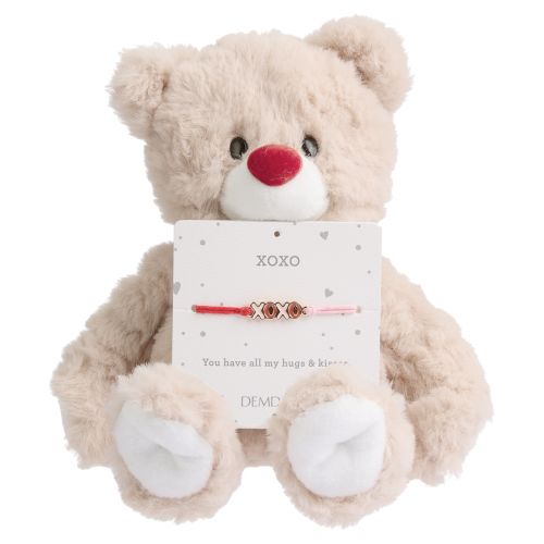 You Have All My Hugs & Kisses XOXO Bear & Bracelet Set