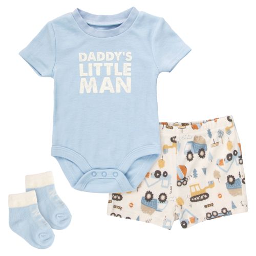 Baby 3-Piece Bodysuit & Shorts Set with Socks - Daddy's Little Man