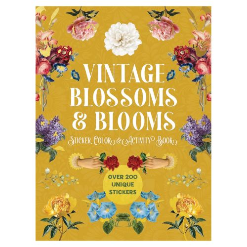 Vintage Blossoms & Blooms Sticker Color & Activity Book for Adults