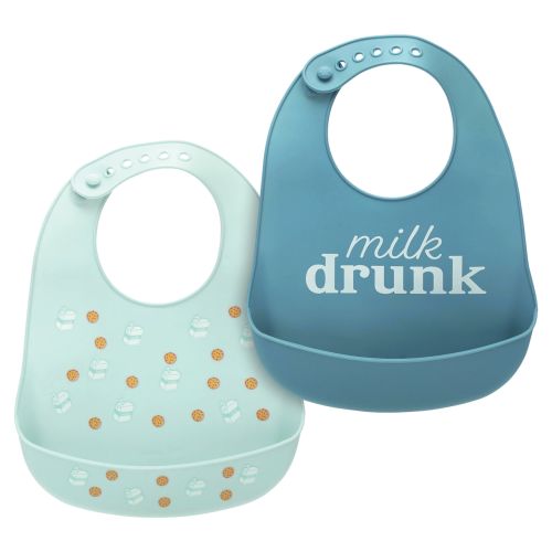 2-Piece Silicone Baby Bib Set - Milk Drunk
