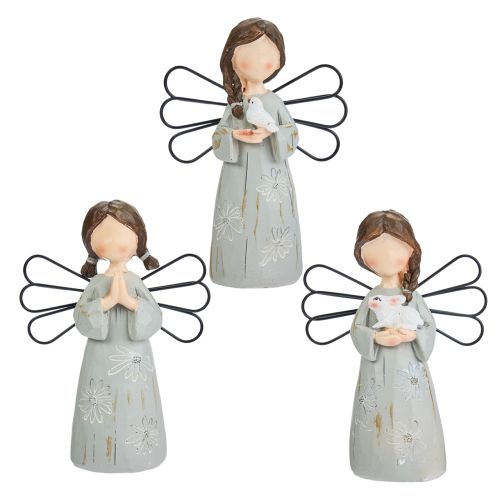 Angel Figurines with Metal Wings