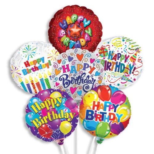 Pre-Inflated Mini Balloons On Sticks - Birthday