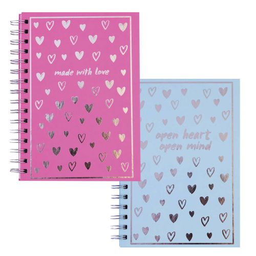 Spiral Journal with Hot Stamping - Hearts