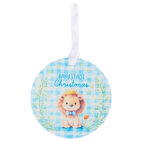 Baby's First Christmas Wooden Ornament - Blue