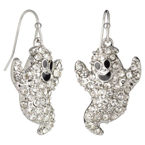 Rhinestone Ghost Halloween Earrings